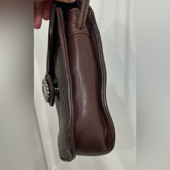 Brighton Vintage One World Chocolate Brown Woven Leather Crossbody Bag - Picture 13 of 13